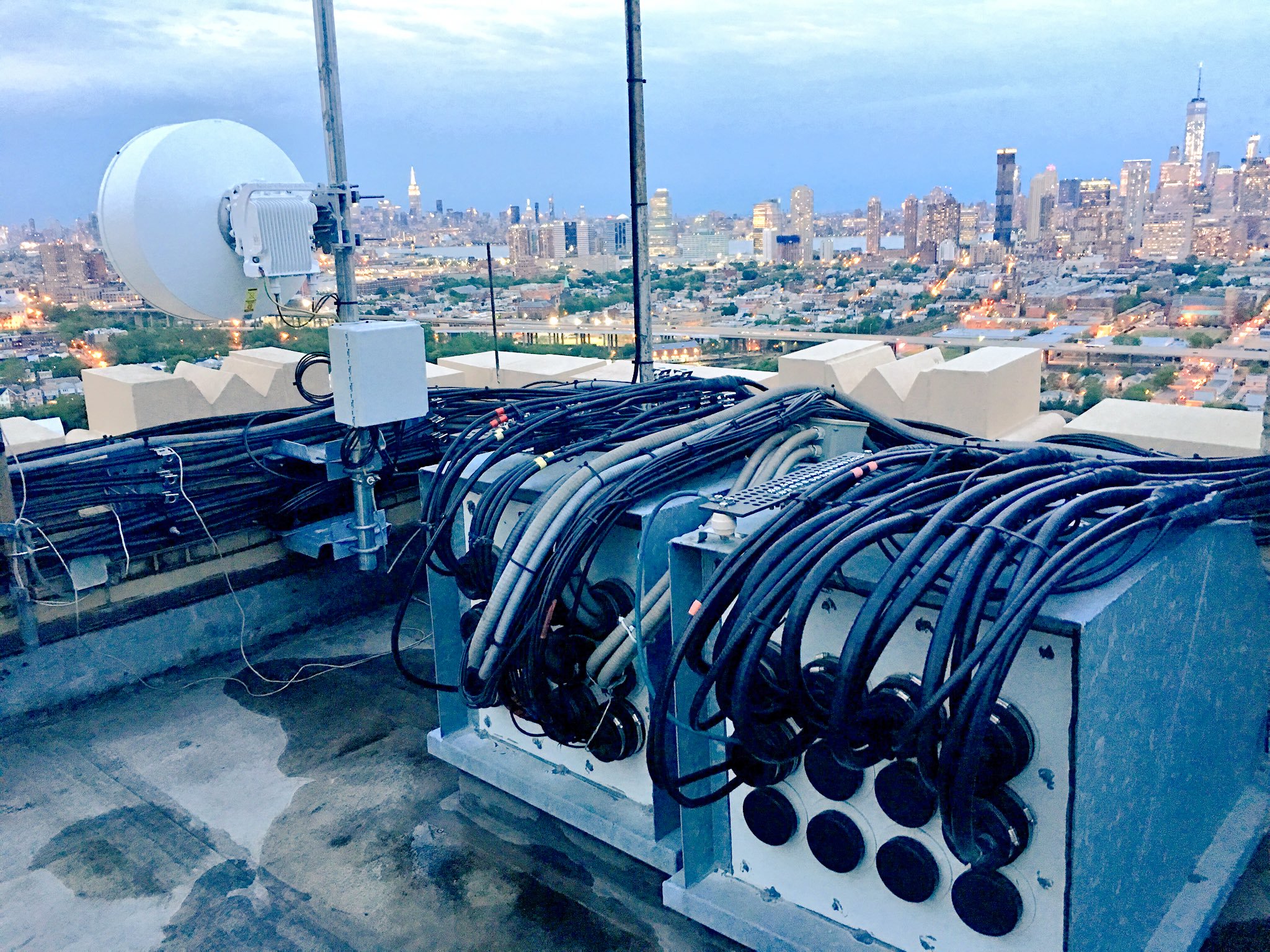 Cabling on rooftop